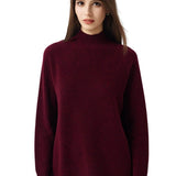 Pull à col montant sans couture 100 % laine mérinos