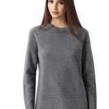 Pull à col rond sans couture 100 % laine mérinos