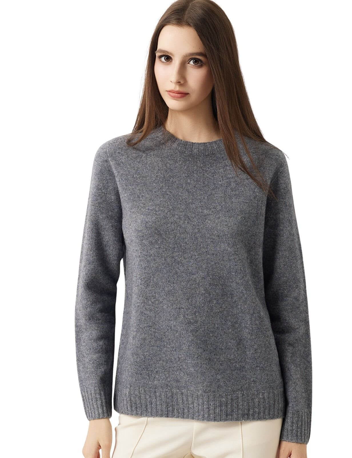 100% Merino Wool Seamless Crewneck Sweater