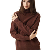 30% Cashmere 70% Merino Wool Seamless Turtleneck Sweater
