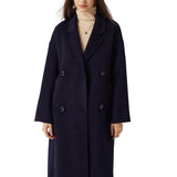 100% Merino Wool Double-Breasted Long Coat