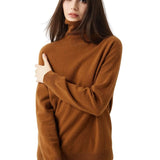 30% Cashmere 70% Merino Wool Seamless Turtleneck Sweater