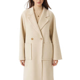 Double Breasted 100% Merino Wool Long Coat
