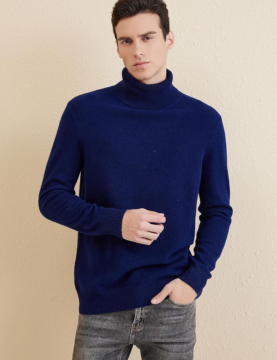 Chanyarn Men's 100% Merino Wool Sweater 2025 Fall Winter Casual Turtleneck Warm Soft Long Sleeve Knitted Pullover Sweater