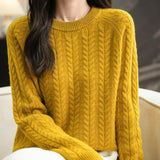 Chanyarn Women's Crew Neck 100% Merino Wool Sweater 2025 Otoño Invierno Cable Vintage Capas de manga larga cálida