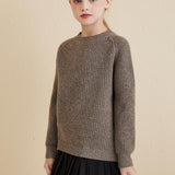 Girls Crew Neck 100% Merino Wool Sweater 2025 Fall Winter Kids Warm Soft Long Sleeve Knitted Pullover Sweater