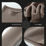 Suéter de malha grande com gola morcego e mistura de lã Merino