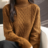 Chanyarn Women's100％Merino Wool Seater 2025秋の冬のタートルネック温かい柔らかいカジュアル長袖ニットセーター