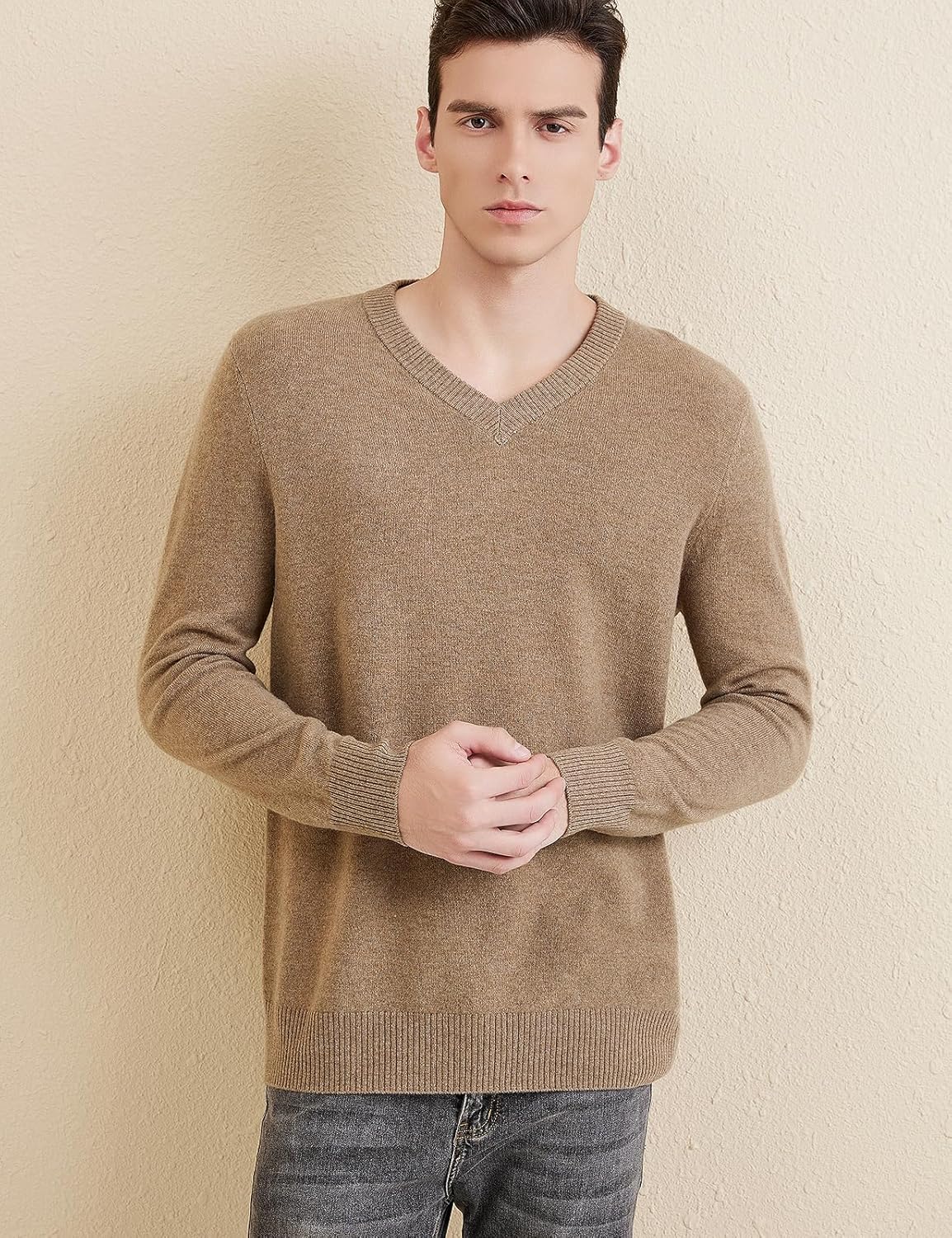 Chanyarn Men's 100% Merino Wool Sweater 2025 Fall Winter Casual V Neck Warm Soft Long Sleeve Knitted Pullover Sweater