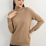 Women's 100% Pure Cashmere Sweater Turtleneck Long Sleeve Warm Soft 2025 Fall Winter Knit Pullover