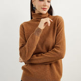 100% Pure Cashmere Women's Sweater Turtleneck Long Sleeve Warm Soft 2025 Fall Winter Knit Pullover