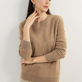 Women's 100% Pure Cashmere Sweater 2025 Fall Winter Crew Neck Long Sleeve Warm Soft Knitted Pullover