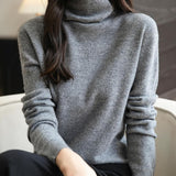Chanyarn Women's100％メリノウールシームレスセータータートルネックファーストライン長いスリーブニットプルオーバートップを着用する準備ができています