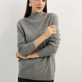 100% Pure Cashmere Women's Sweater Mock Neck Long Sleeve Warm Soft 2025 Fall Winter Knit Pullover