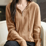 Cardigan de munición larga de manga larga de manga larga de lana 100% merino