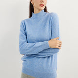100% Pure Cashmere Women's Sweater Mock Neck Long Sleeve Warm Soft 2025 Fall Winter Knit Pullover