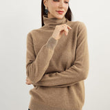 100% Pure Cashmere Women's Sweater Turtleneck Long Sleeve Warm Soft 2025 Fall Winter Knit Pullover