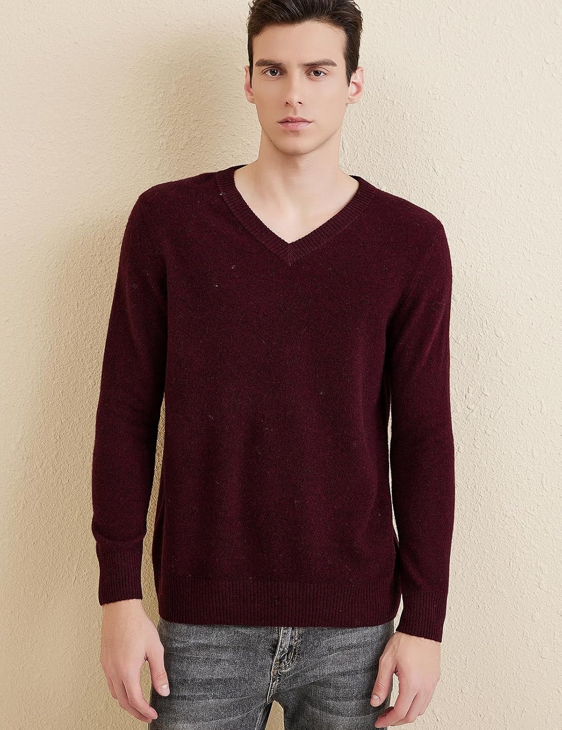 Chanyarn Men's 100% Merino Wool Sweater 2025 Fall Winter Casual V Neck Warm Soft Long Sleeve Knitted Pullover Sweater