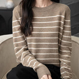 Pull à laine maternelle 100% mérinos pour femmes 2025 Cable d'hiver automne à manches longues à manches longues à manches longues et à tricot doux