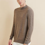 Men's 100% Merino Wool Sweater 2025 Fall Winter Casual Mock Neck Warm Soft Long Sleeve Knitted Sweater