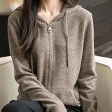 Cardigan de munición larga de manga larga de manga larga de lana 100% merino