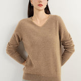 Chanyarn 100% Pure Cashmere Women's Sweater V-Neck Long Sleeve 2025 Fall Winter Warm Soft Knit Pullover