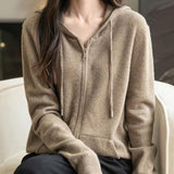 Cardigan de munición larga de manga larga de manga larga de lana 100% merino