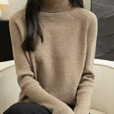 Chanyarn Women's Turtleneck 100% Merino Wool Sweater 2025 Fall Winter Classic Warm Soft Raglan Long Sleeve Knit Sweater