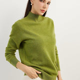 100% Pure Cashmere Women's Sweater Mock Neck Long Sleeve Warm Soft 2025 Fall Winter Knit Pullover