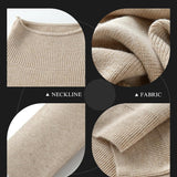 Suéter de malha grande com gola morcego e mistura de lã Merino