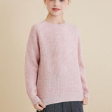 Girls Crew Neck 100% Merino Wool Sweater 2025 Fall Winter Kids Warm Soft Long Sleeve Knitted Pullover Sweater