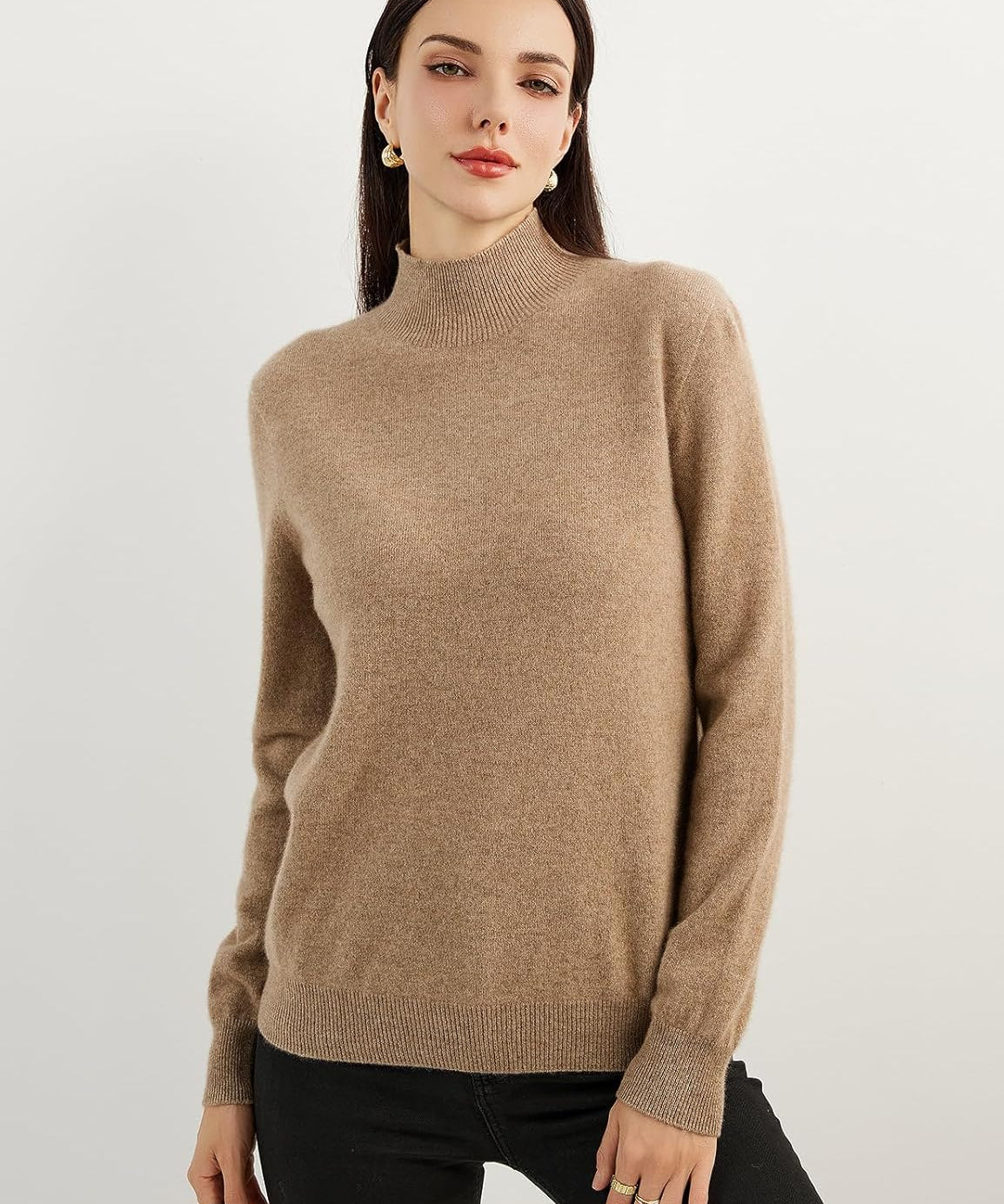 Mongolian Cashmere Mockneck Sweater