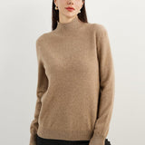 100% Pure Cashmere Women's Sweater Mock Neck Long Sleeve Warm Soft 2025 Fall Winter Knit Pullover
