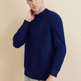 Men's 100% Merino Wool Sweater 2025 Fall Winter Casual Mock Neck Warm Soft Long Sleeve Knitted Sweater