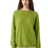 Suéter sem costura 100% lã Merino com gola redonda