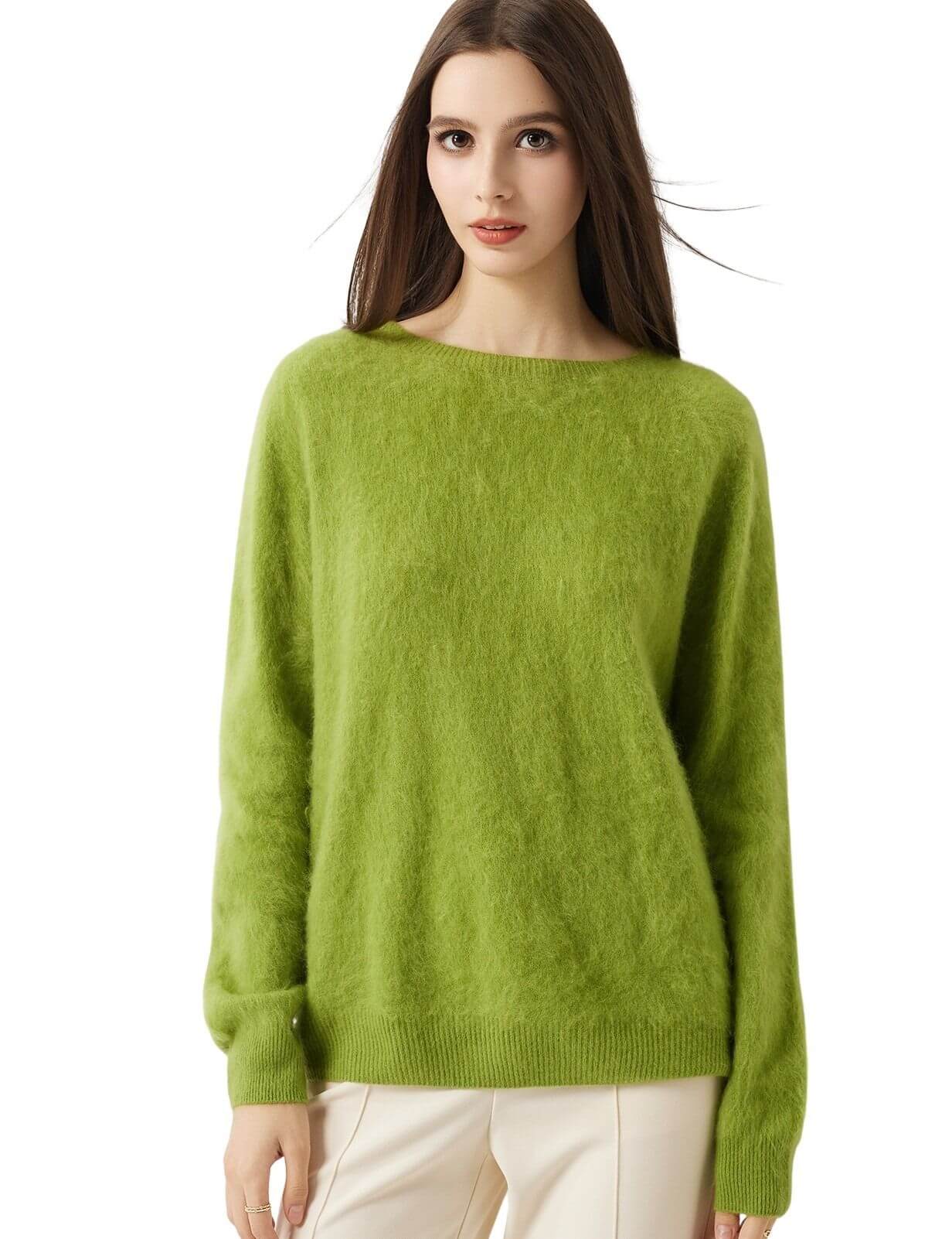 100% Merino Wool Crew Neck Seamless Sweater