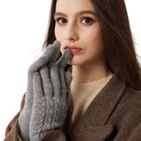 100% Pure Cashmere Gloves Winter Knit Cable Gloves