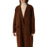 Double-Breasted 100% Merino Wool Long Coat