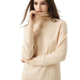 30% Cashmere 70% Merino Wool Seamless Turtleneck Sweater