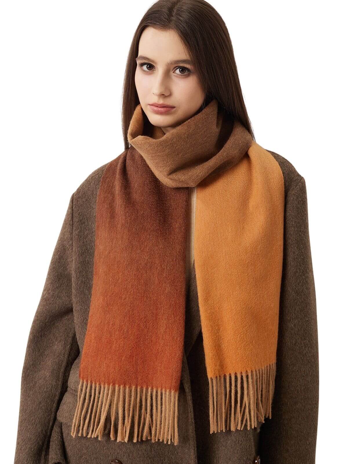 100% Pure Cashmere Scarf Fall Winter Plaid Soft