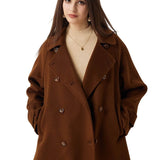 \100% Merino Wool Double Breasted Loose Coat