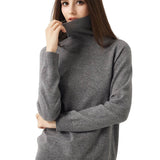 30% Cashmere 70% Merino Wool Seamless Turtleneck Sweater