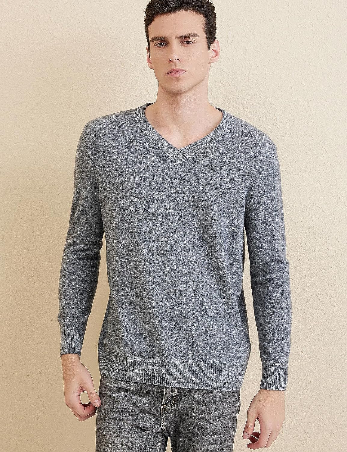 Chanyarn Men's 100% Merino Wool Sweater 2025 Fall Winter Casual V Neck Warm Soft Long Sleeve Knitted Pullover Sweater