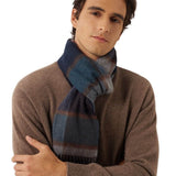 100% Cashmere Long Plaid Tassel Warm Knit Scarf