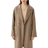 Double Breasted 100% Merino Wool Long Coat