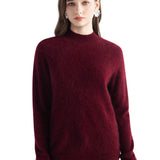 Chanyarn Women's 100% Cashmere Sweater Luxury Hairy Warm Top Mock Neck 2025 Fall Winter Long Sleeve Soft Knit Pullover