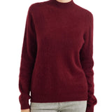 Chanyarn Women's 100% Merino Wool Luxury Soft Fall Winter Warm Long Sleeve Mock Neck Brushed Fuzzy Pullover Sweater