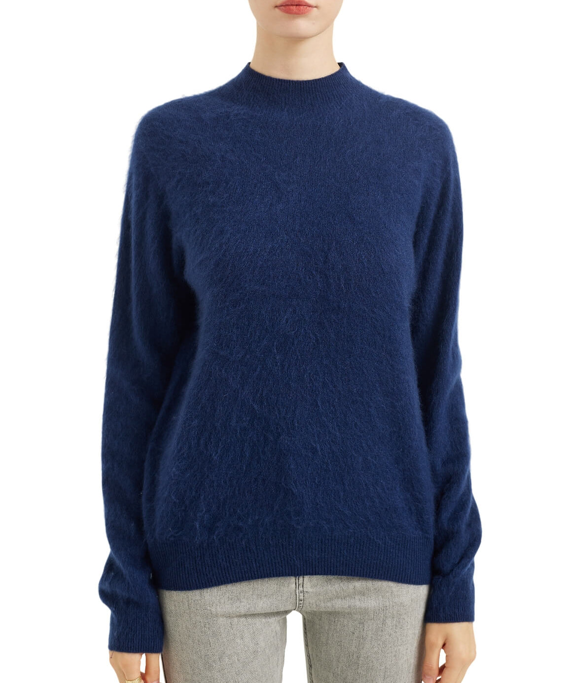 Chanyarn Women's 100% Merino Wool Luxury Soft Fall Winter Warm Long Sleeve Mock Neck Brushed Fuzzy Pullover Sweater