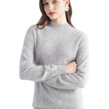 Chanyarn Women's 100% Cashmere Sweater Luxury Hairy Warm Top Mock Neck 2025 Fall Winter Long Sleeve Soft Knit Pullover