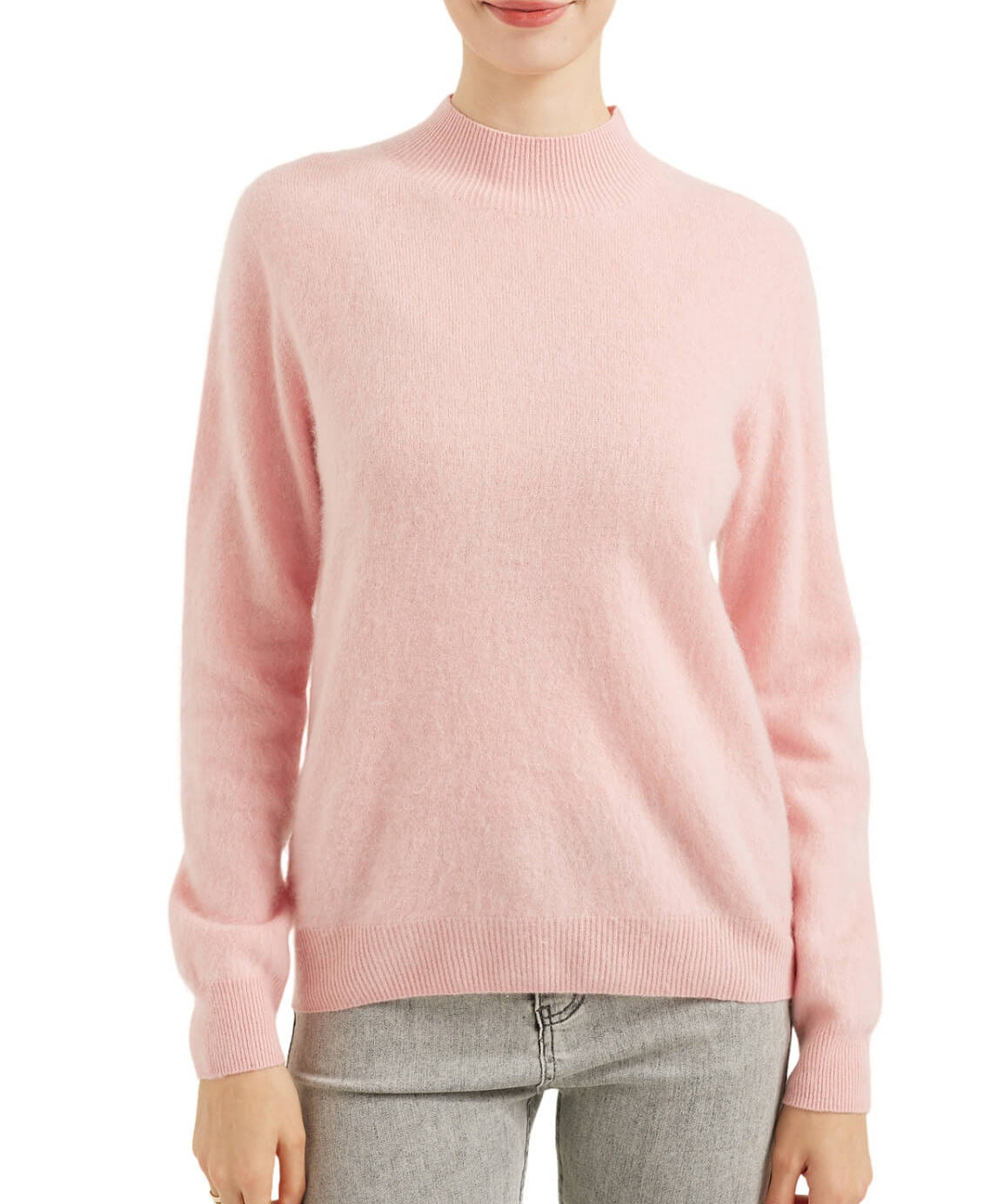 Chanyarn Women's 100% Merino Wool Luxury Soft Fall Winter Warm Long Sleeve Mock Neck Brushed Fuzzy Pullover Sweater